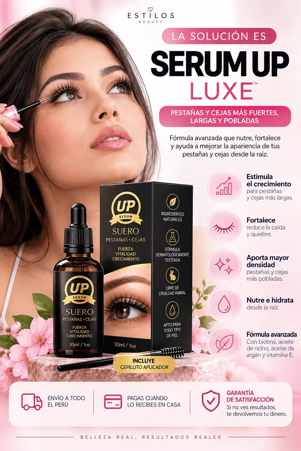 Serum Up Luxe: pestañas y cejas más fuertes, largas y pobladas