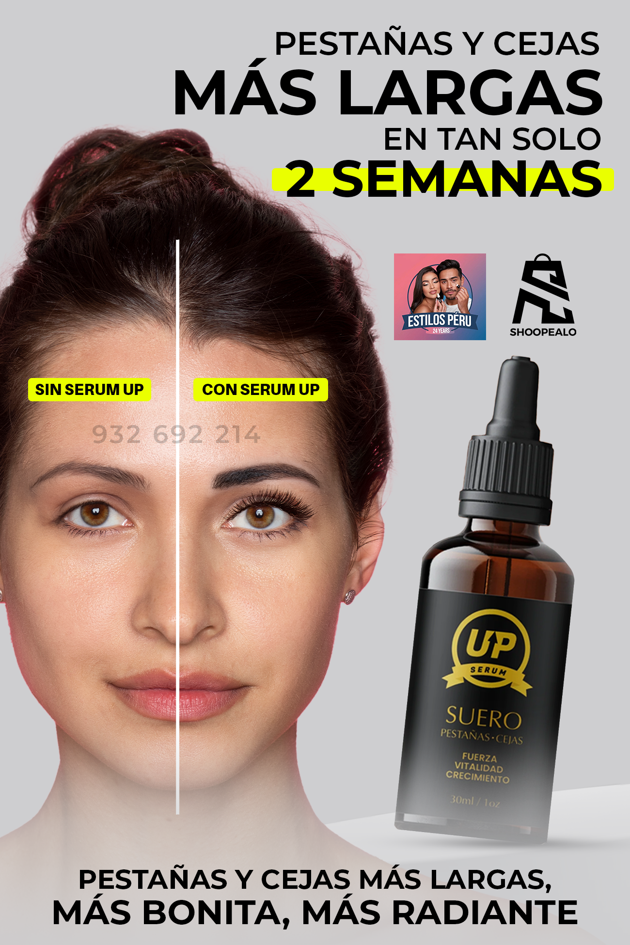 Serum Up Deluxe - Serum de Crecimiento de Pestañas y Cejas