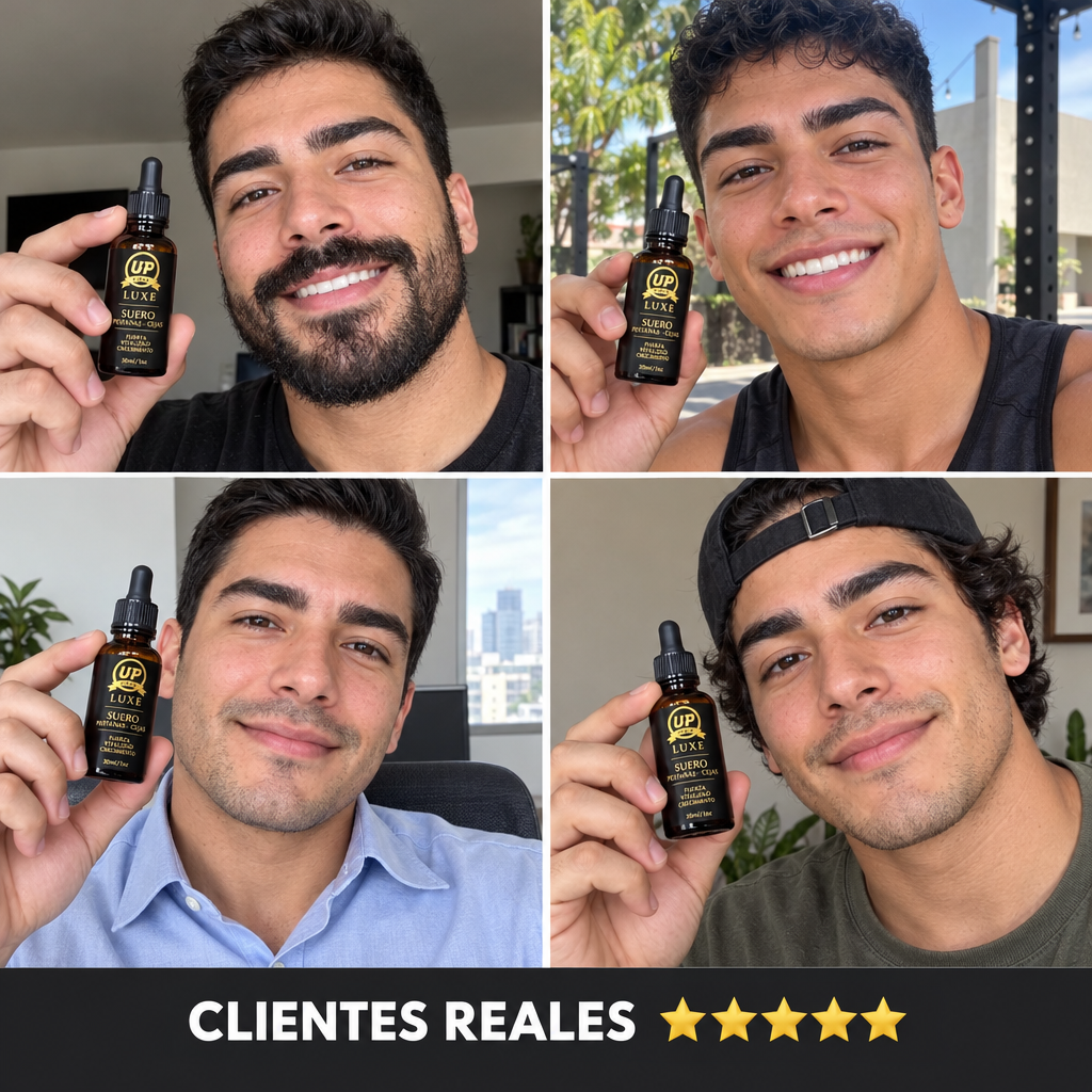 Hombres usando Serum Up Luxe